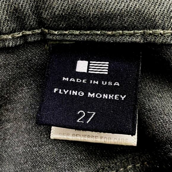 Flying Monkey Army Green Skinny Jeans Womens Sz 27 Low Rise Autumn Neutral Olive - Picture 6 of 10